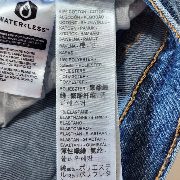 Levi's Ribcage Straight Ankle Jeans 28 Blue Buttonfly High Rise Stretch Denim - Picture 10 of 13